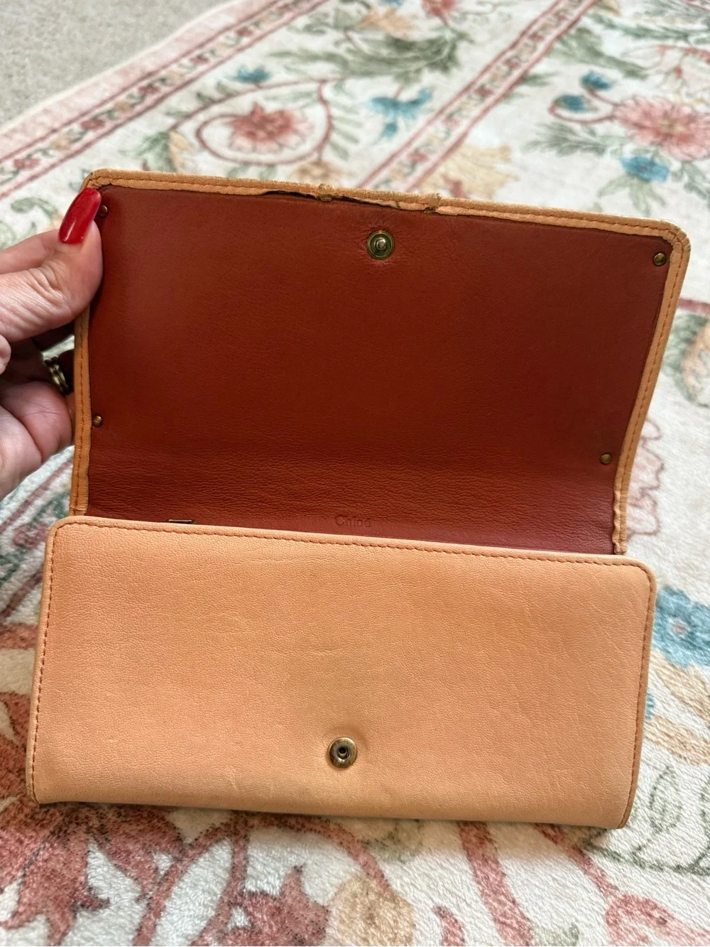 Chloe bow Leather Fold-Over Wallet